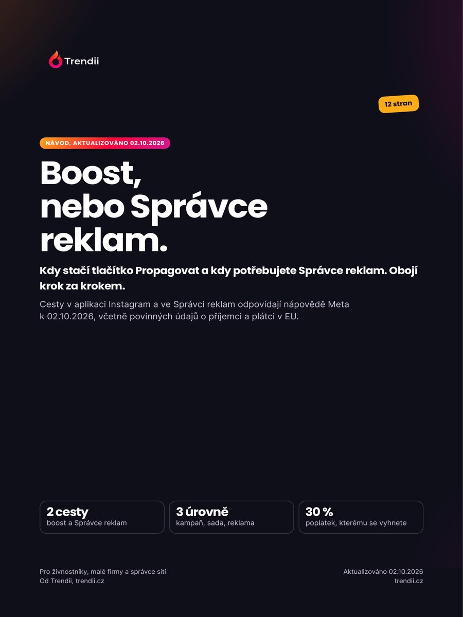 Obálka návodu Boost, nebo Správce reklam od Trendii