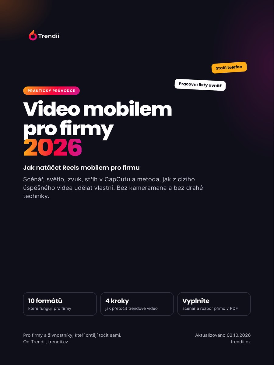 Obálka průvodce Video mobilem pro firmy 2026 od Trendii